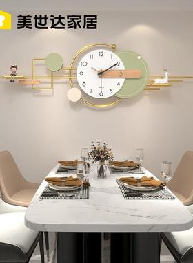美世达创意挂钟客厅2025新款轻奢钟表现代大气餐桌装饰时钟挂墙表