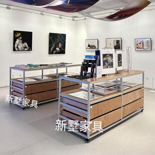 摆件装饰柜斗柜餐边柜艺术品收纳柜实木极简铝型材多功能柜子北欧