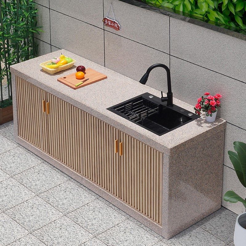 户外庭院洗手台厨房操作工作台花园大理石材岛台阳台储物柜洗菜盆,家装主材,盆、台一体成型式台盆,淘宝优惠券,粉丝福利购,淘宝优惠卷