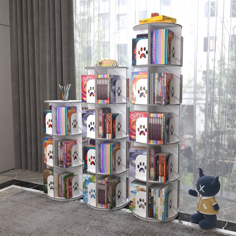 儿童书架客厅置物架床头落地多层家用小型书柜卧室木塑旋转收纳架,住宅家具,旋转书架,淘宝优惠券,粉丝福利购,淘宝优惠卷