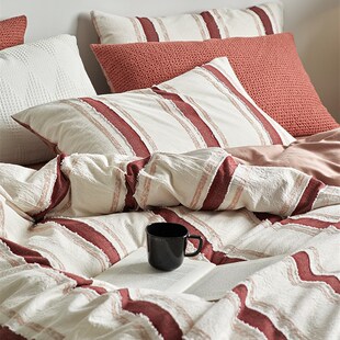 美式慵懒风纯棉色织剪花四件套 全棉G纱线水洗棉亲肤裸睡床上用品