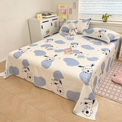 儿童纯棉床单单件100全t棉的学生宿舍单人女孩男孩被单三件套3夏