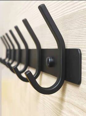 挂钩黑色304不锈钢加厚客厅玄关墙壁衣架浴室衣帽钩打Y孔/免钉两