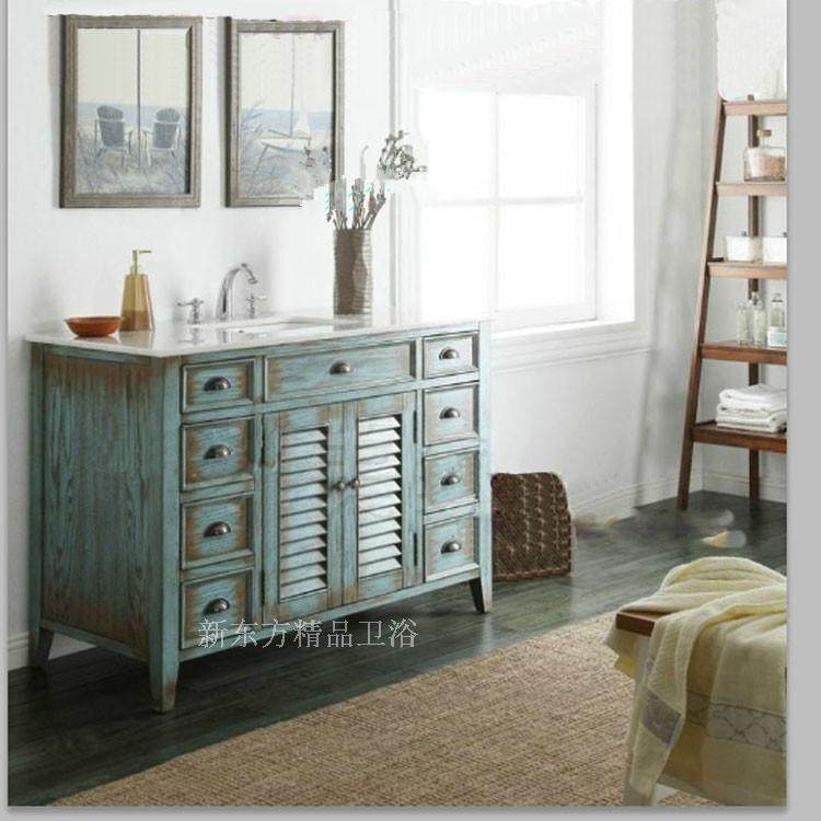 美式卫浴柜洗手盆柜洗漱台欧式浴室柜落地实木仿古浴室柜橡木2030,家装主材,浴室柜,淘宝优惠券,粉丝福利购,淘宝优惠卷