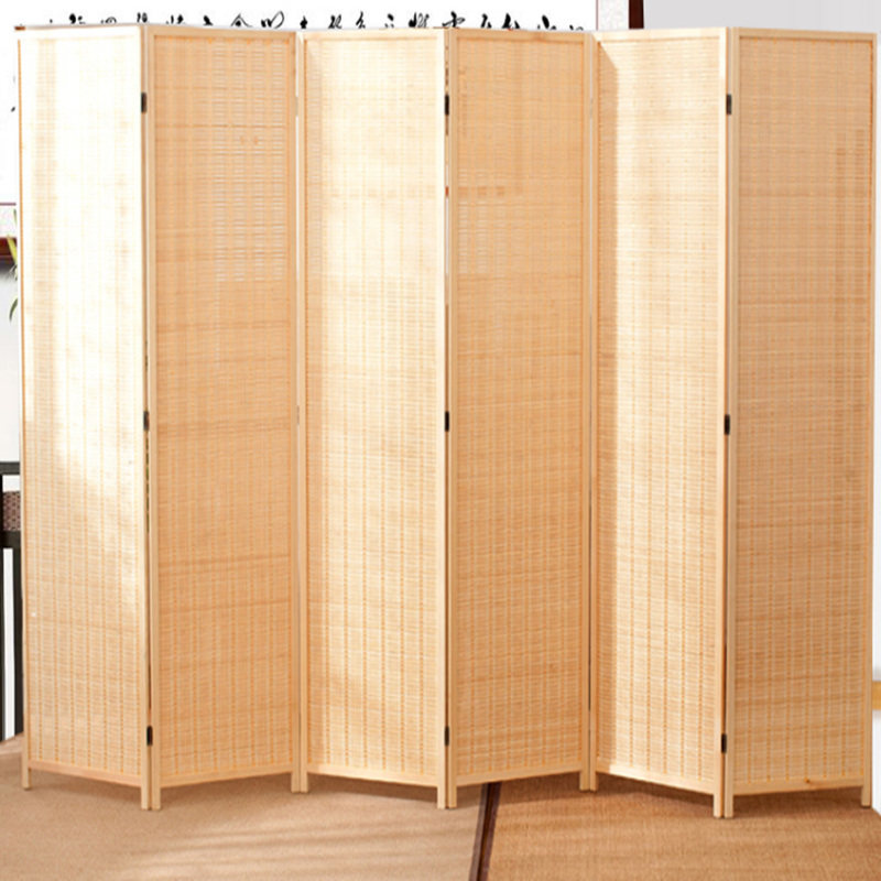 屏风隔断客厅田园简易竹编实木折屏办公室酒店移动折叠玄关屏障