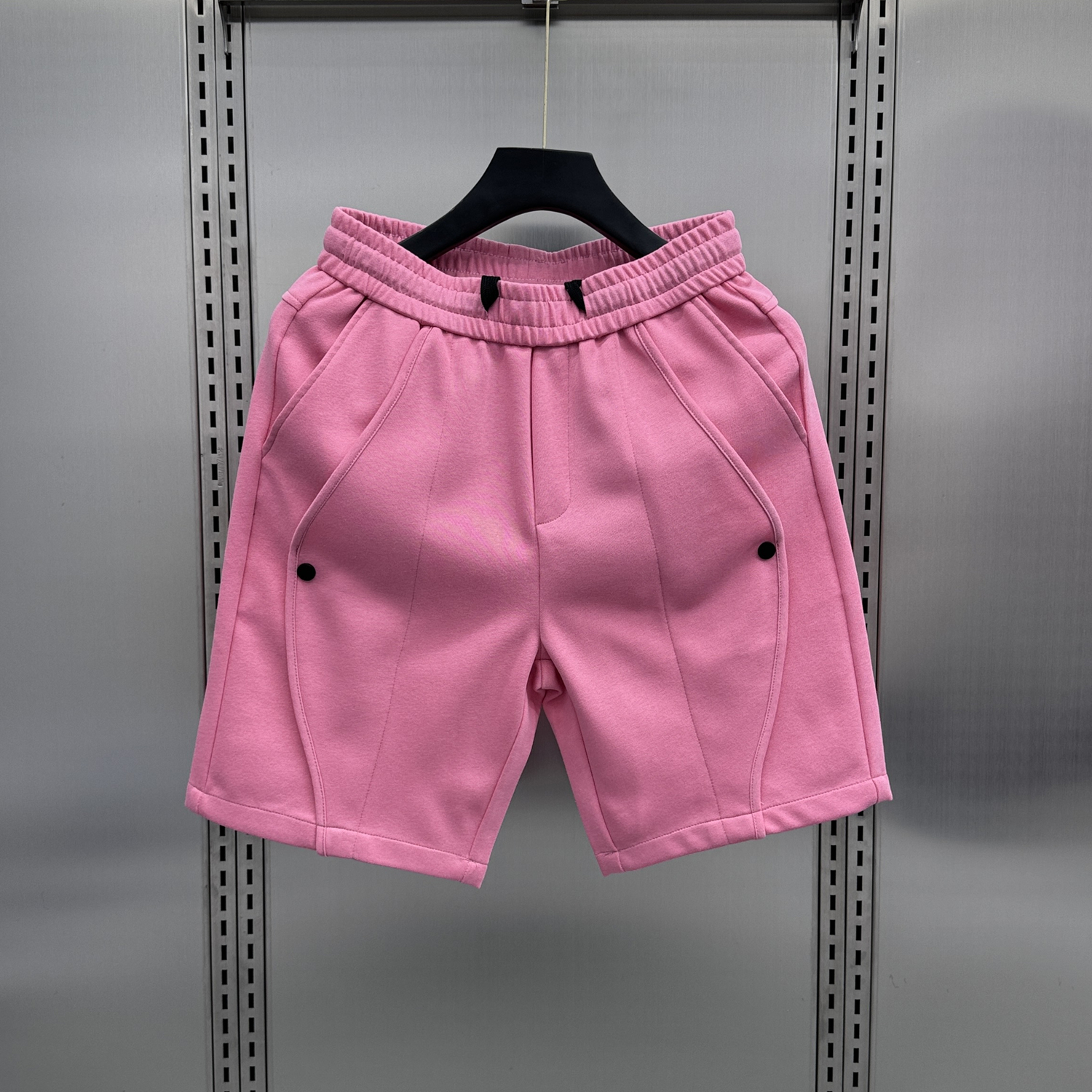 2024夏季新款多色纽扣拼接运动短裤男潮牌宽松直筒时尚外穿四分裤