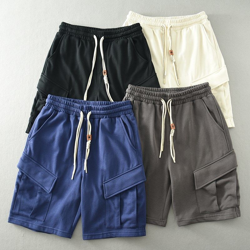 美式潮牌运动夏季口袋阔腿工装短裤男士水洗直筒休闲宽松五分裤子,男装,短裤,淘宝优惠券,粉丝福利购,淘宝优惠卷