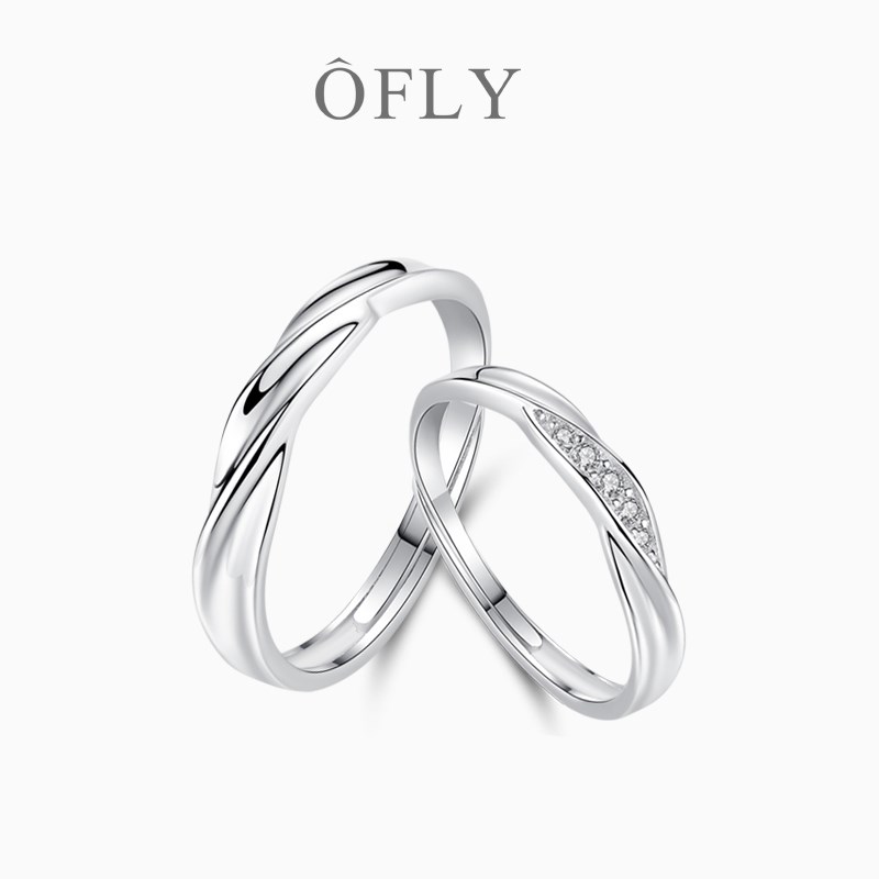 莫比乌斯环戒指情侣对戒999纯银男女一对小众设计生日礼物送女友