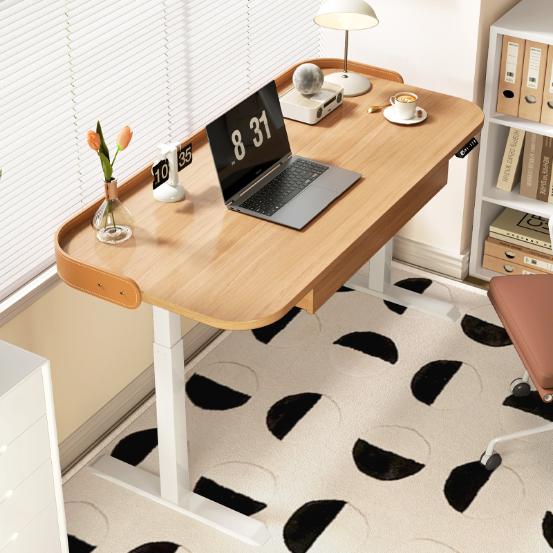 实木电动升降桌22新款智能书桌卧室客厅工作台办公学习电脑桌