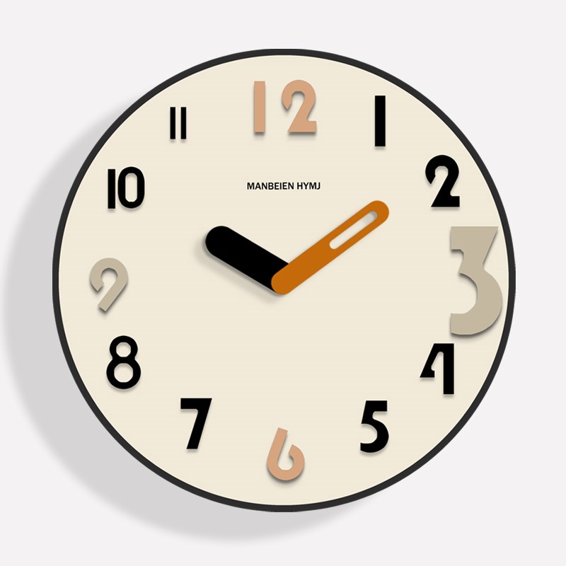 2024新款奶油风挂钟静音家用时尚石英钟简约现代钟表创意时钟挂墙