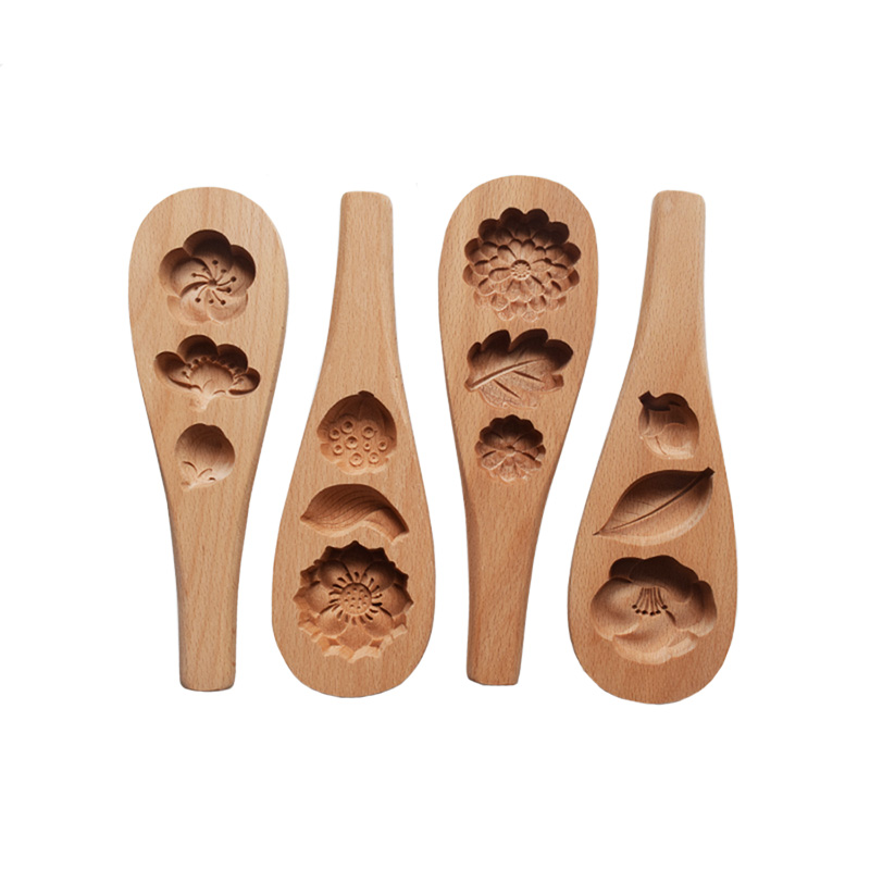 山舍丨四季糕点木模 木质传统中秋糕点模具绿豆糕模子烘焙模具