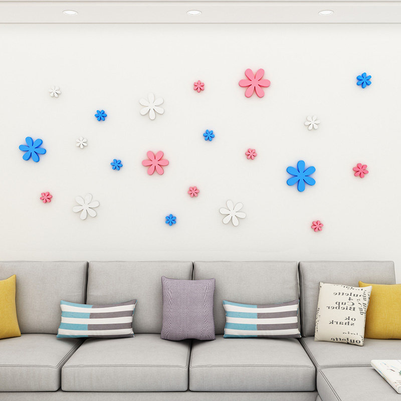 朵小图案卧室床头纸装饰客厅沙发背景墙房间布置d立体墙画,家居饰品,软装墙贴,淘宝优惠券,粉丝福利购,淘宝优惠卷