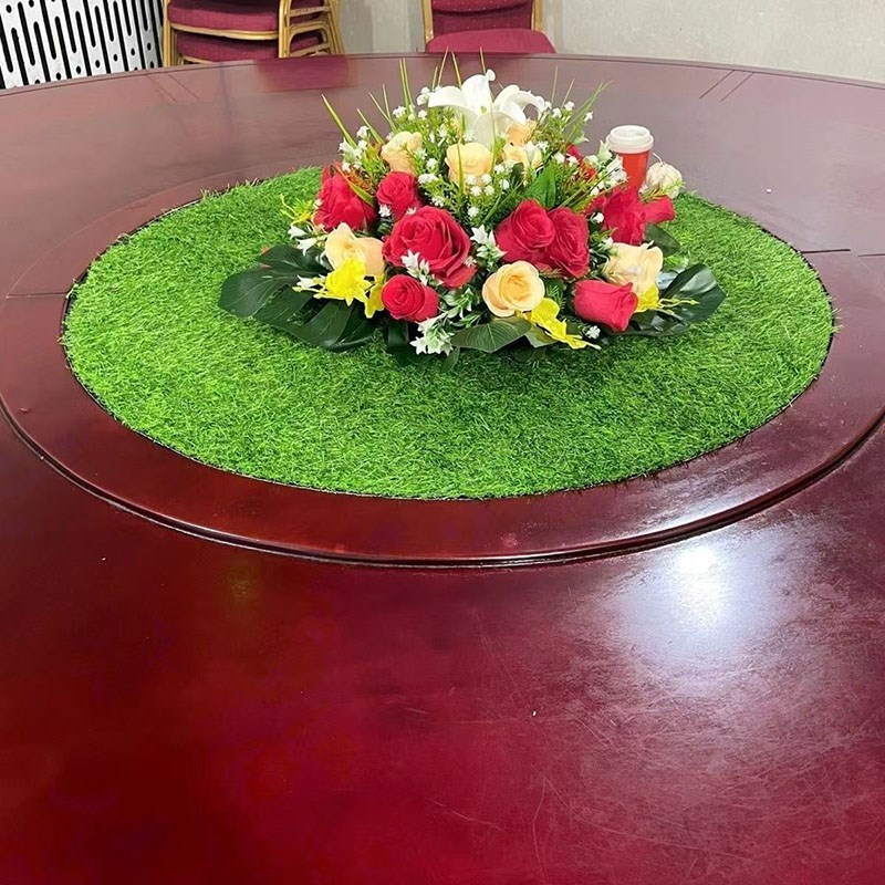 绿植绿皮人造仿真塑料草坪装饰摆件造景微景观餐桌转盘铺垫子