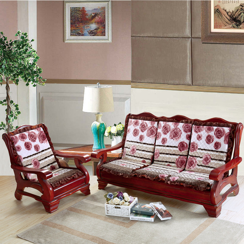 实木沙发垫加厚连体带靠背长椅垫红木沙发垫单人坐垫可拆洗