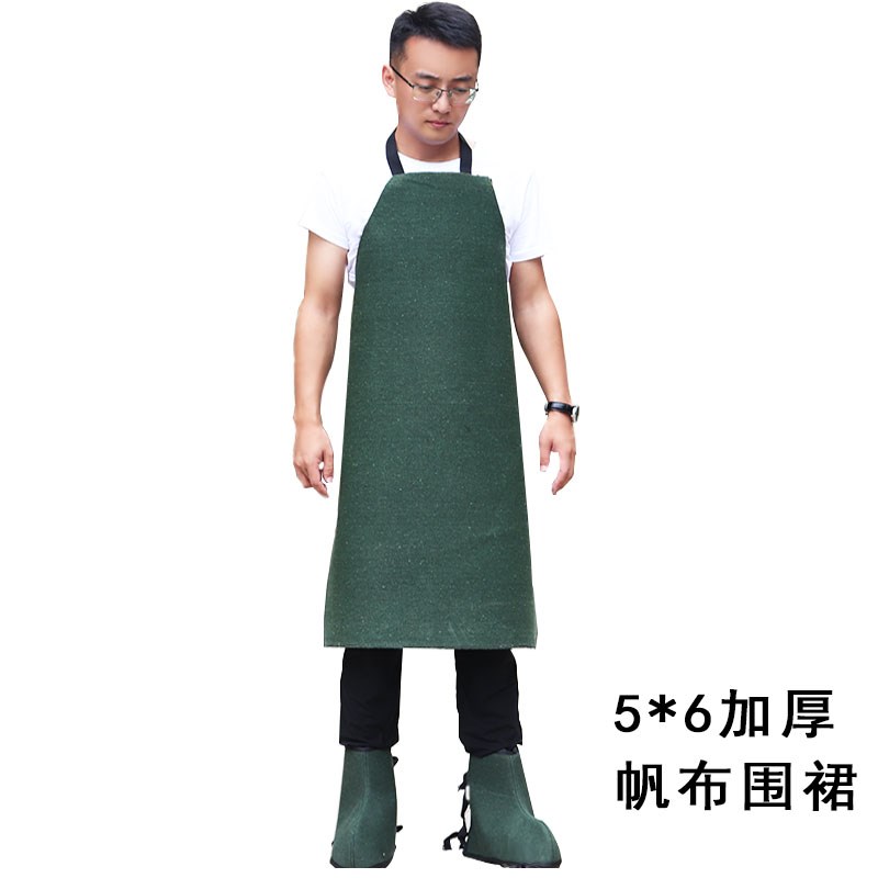 军绿色加厚粗帆布围裙 耐高温电焊围裙 雕刻打磨耐磨防污劳保围裙