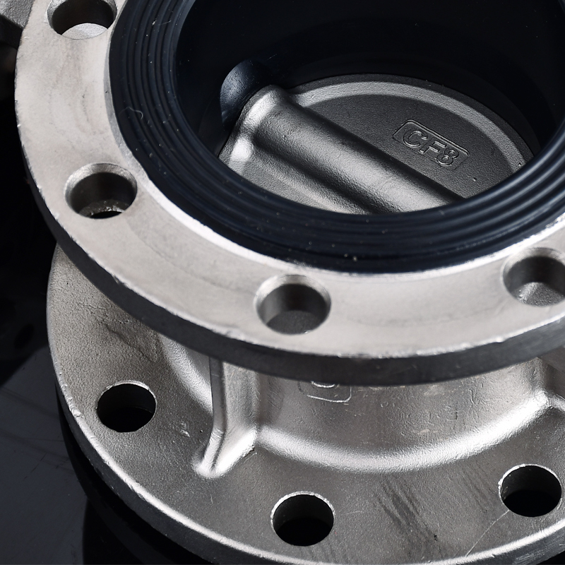 0不锈钢法兰蝶D1X-10/1P软密封涡轮衬胶手动门dn