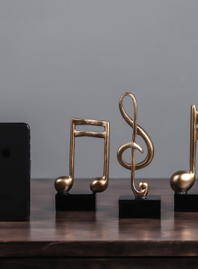 曼塔复古金色音符书架家居酒柜装饰品书柜小现代摆设