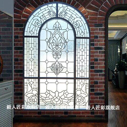 现代艺术玻璃教堂镶嵌推拉门蒂凡尼压透光精品