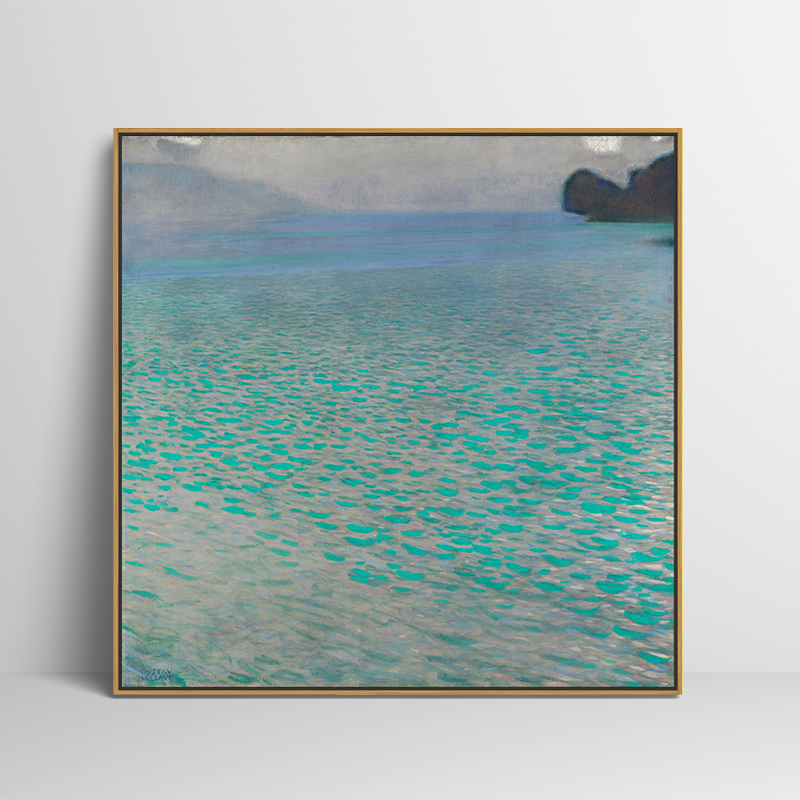 阿特湖克里姆特喷绘仿制油画客厅卧室沙发背景装饰画风景挂画壁画