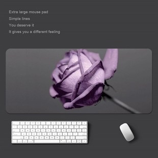 紫色玫瑰潮流高端个性大气超大滑鼠垫电竞游戏滑鼠垫键盘防滑桌垫