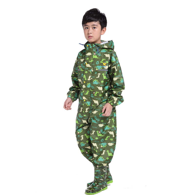 儿童雨衣连体男童女童雨衣装薄款卡通恐龙学生雨衣出口韩国