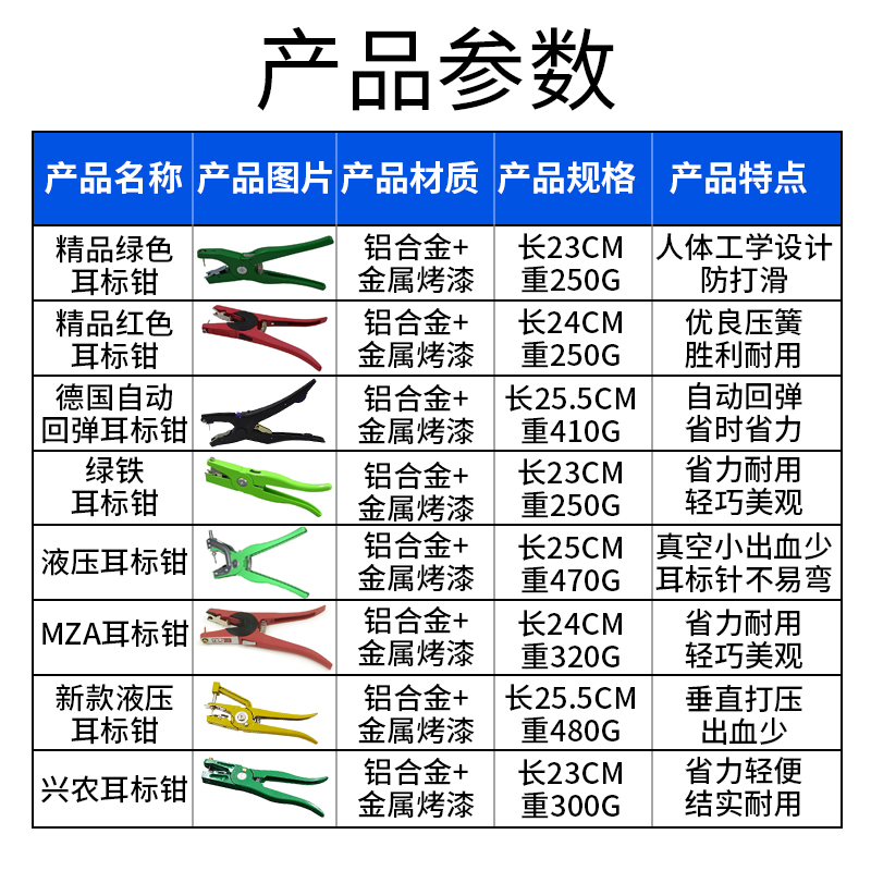 猪耳标钳大号猪用打耳标的钳子耳孔钳羊牛用兽用自动母猪耳号钳针