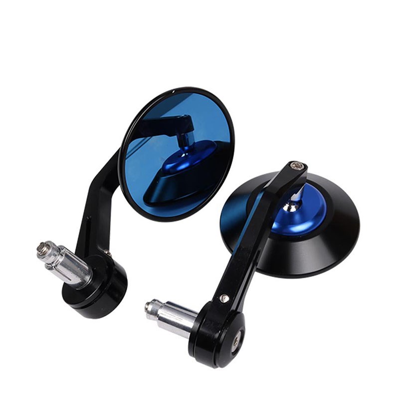 适用高金GK500 GK1200改装摩托车复古蓝面车把后视镜手把镜倒车镜
