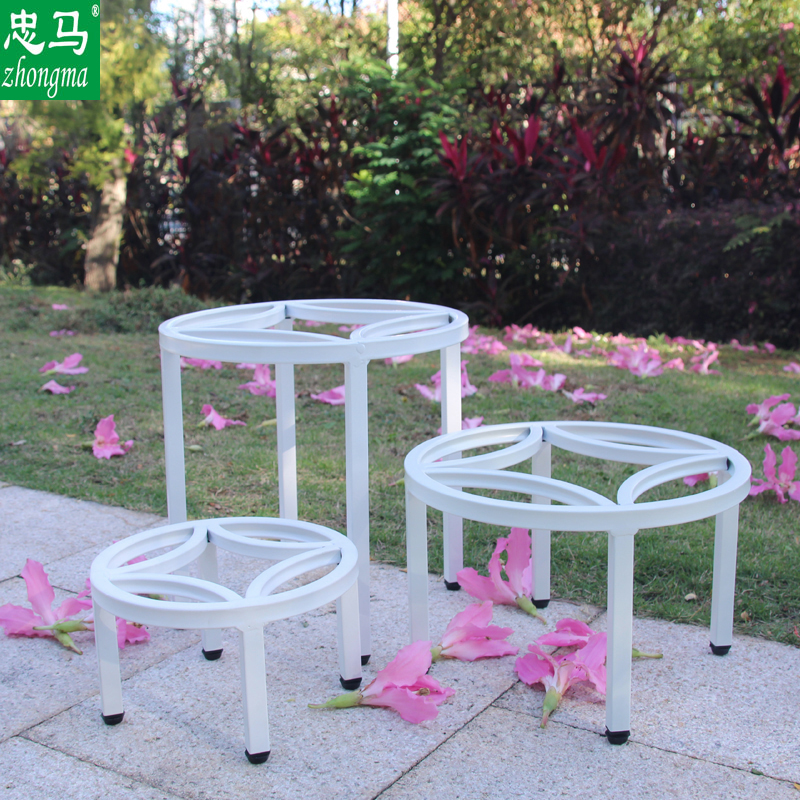 zhongma/忠马  花底座铁艺花架圆形底盘高承重花架托盘