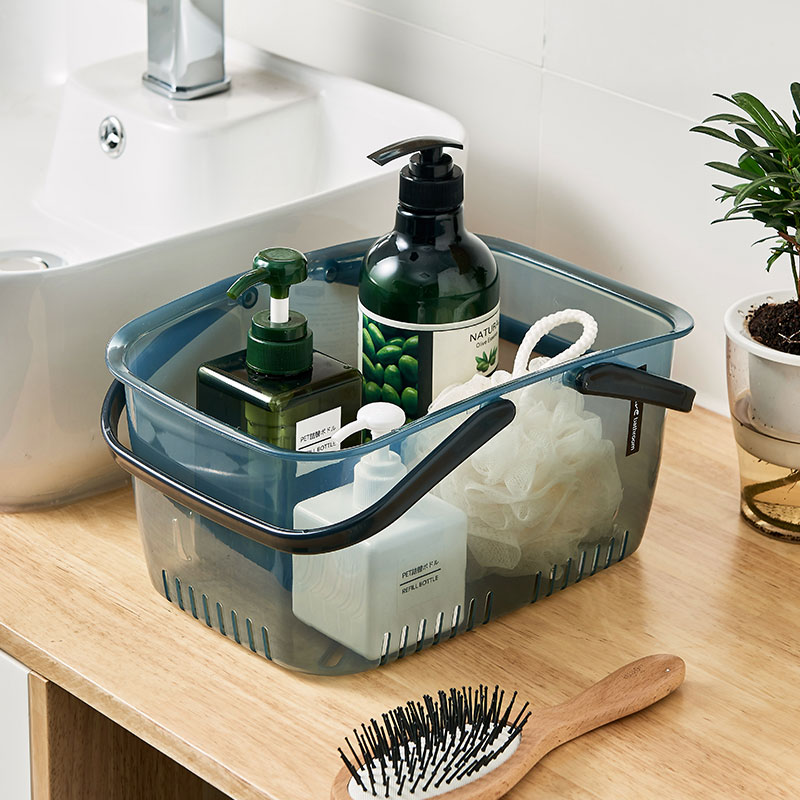 韩国进口洗澡篮子手提沐浴篮浴室收纳篮浴筐洗浴洗漱篮塑料置物筐