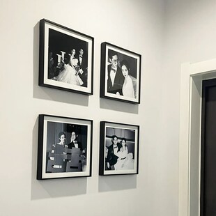 级相框定制照片墙婚纱照相框 挂墙宫格相框相片打印加相框黑色