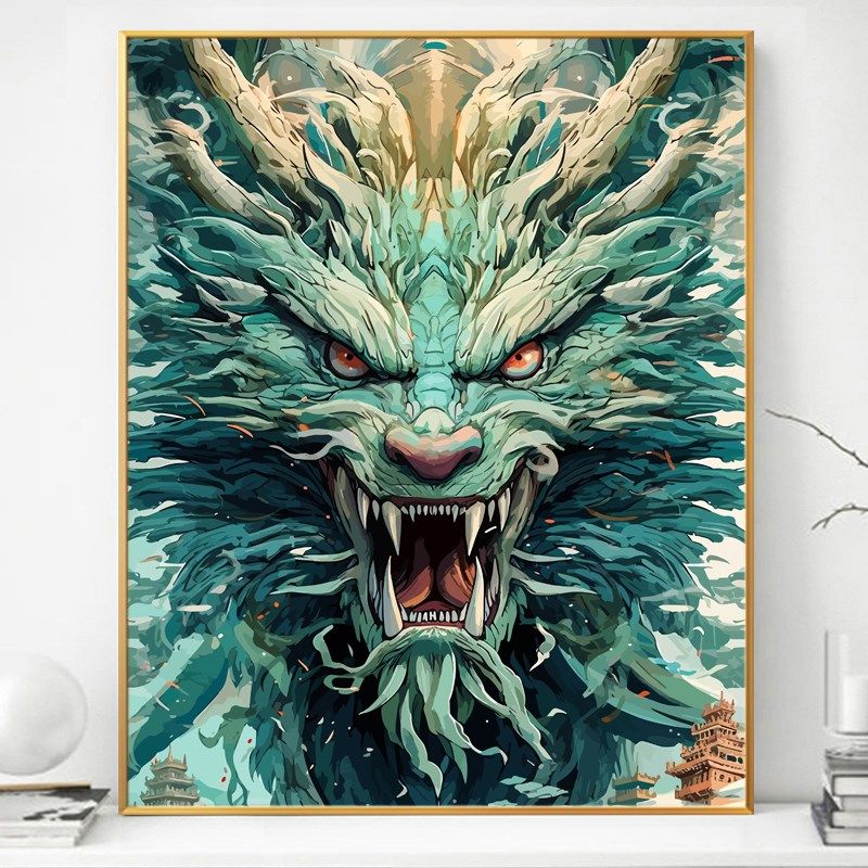 龙年画画di数字油画填充填色解闷手工手绘高端丙烯油彩涂色解压,家居饰品,DIY/数字油画,淘宝优惠券,粉丝福利购,淘宝优惠卷