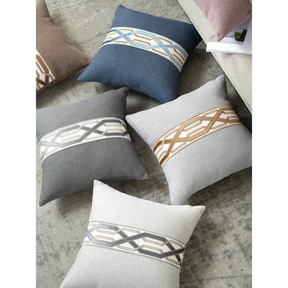 抱枕现代亚麻客厅大号靠垫沙发办公室床头靠枕腰枕定制抱枕