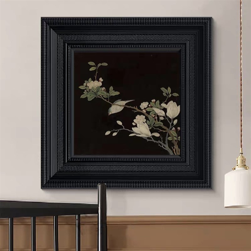 中古风喜上眉梢装饰画中式高级感艺术玄关挂画客厅沙发背景墙壁画