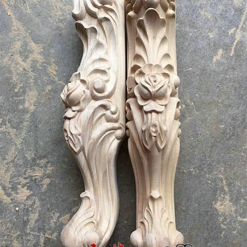 东阳木雕中式实木脚家具柜茶几脚玫瑰雕刻桌脚电视柜床头柜柱子脚
