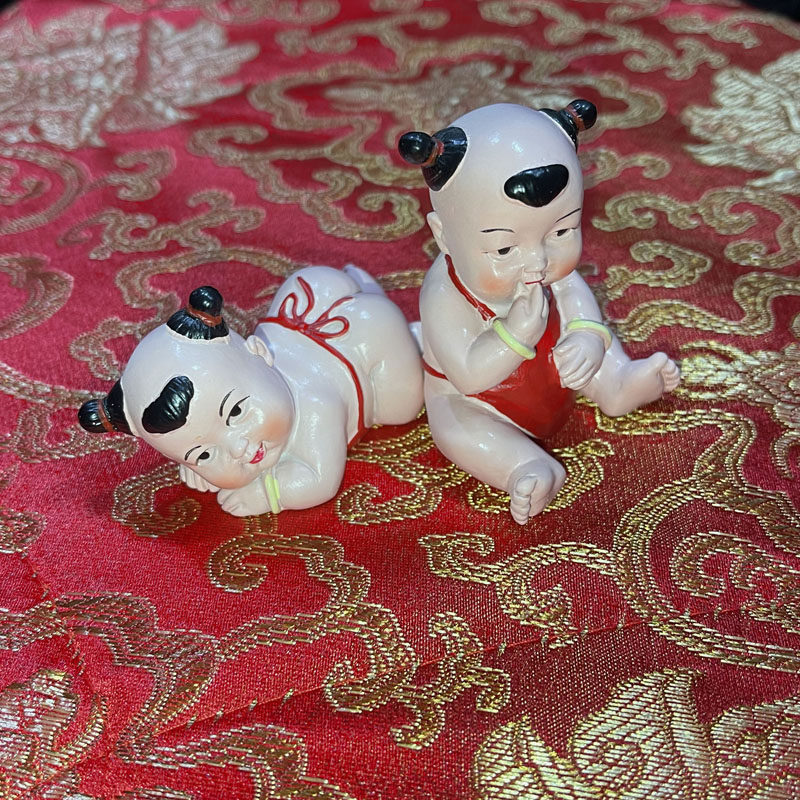 结婚求子压床吉祥物一对男家安床送子早生贵子福娃男娃装饰