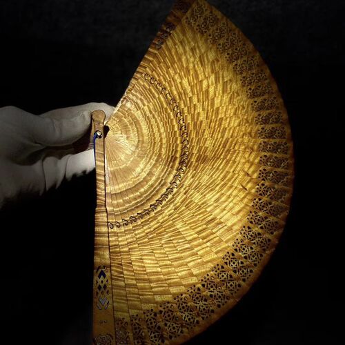 正宗四川楠木小叶桢楠阴沉乌木苏扇满水波实木扇子工艺品