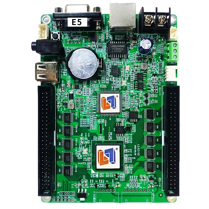 灵信LS-E5E6超长单红双色全彩LED电子银行专用滚动长条屏控制卡