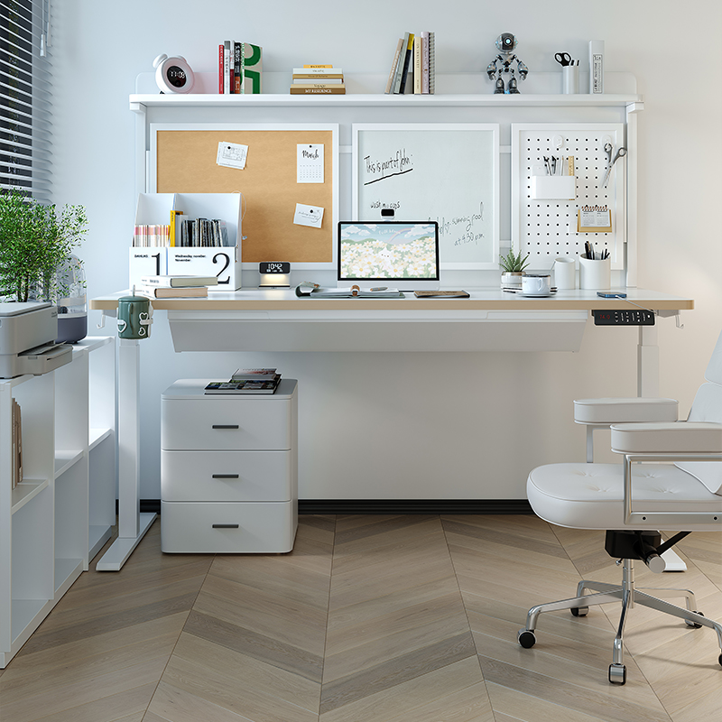 电脑桌家用儿童学习书桌中小学生转角电动升降桌学生书桌椅装