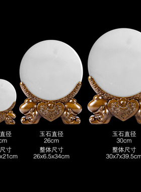 仿古玉石铜钱装饰品办公室商务礼品业送礼家居客厅摆设