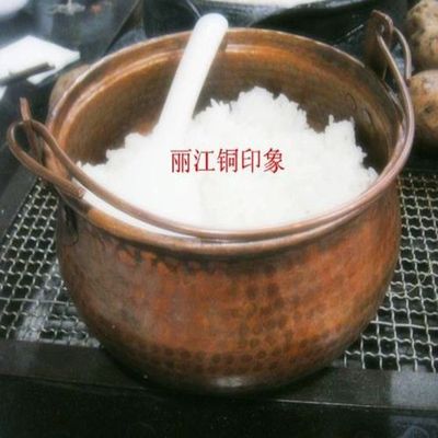丽江铜印象紫铜锣锅铜锅焖饭云南洋芋火腿铜锅焖饭红铜锅紫铜锅