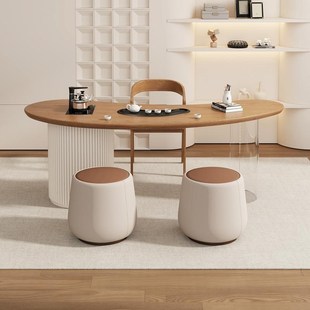 实木茶桌椅组合现代简约轻奢高级感茶台办公室家用客厅亚克力茶桌