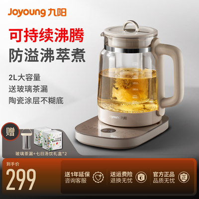 九阳2升沸萃养生壶带玻璃茶漏