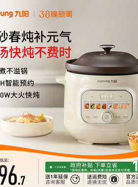 九阳电炖锅隔水炖盅家用多功能煲炖汤2026新款紫砂锅全自动煮粥锅