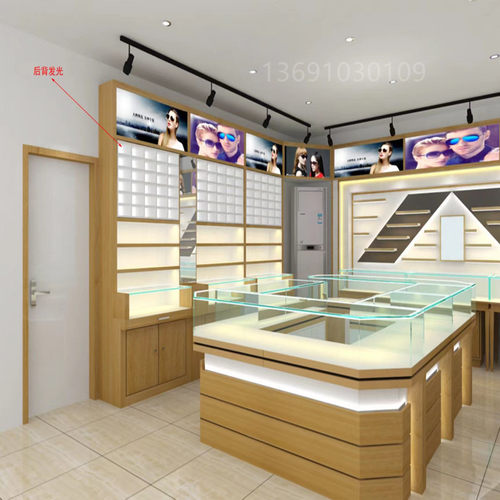 定制新款眼睛店展示柜木质烤漆工艺E展示台陈列柜实木眼镜展柜眼