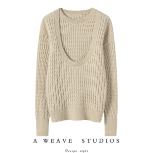 女 纯山羊绒设计感背心毛衣两件套装 气质直接锁定 2024秋冬新款