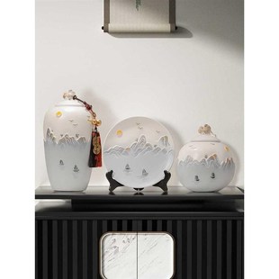 0B32风玄关摆件新中式 饰Y品花瓶摆设 客厅书架电视柜家居装