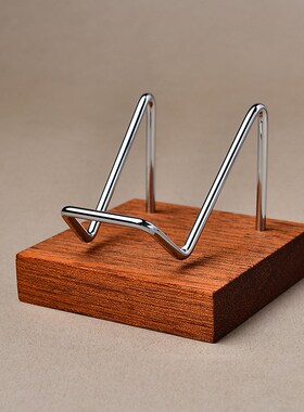 水晶原石矿物晶体标本底座铁艺支架心形爱心摆件展示架木质首饰架