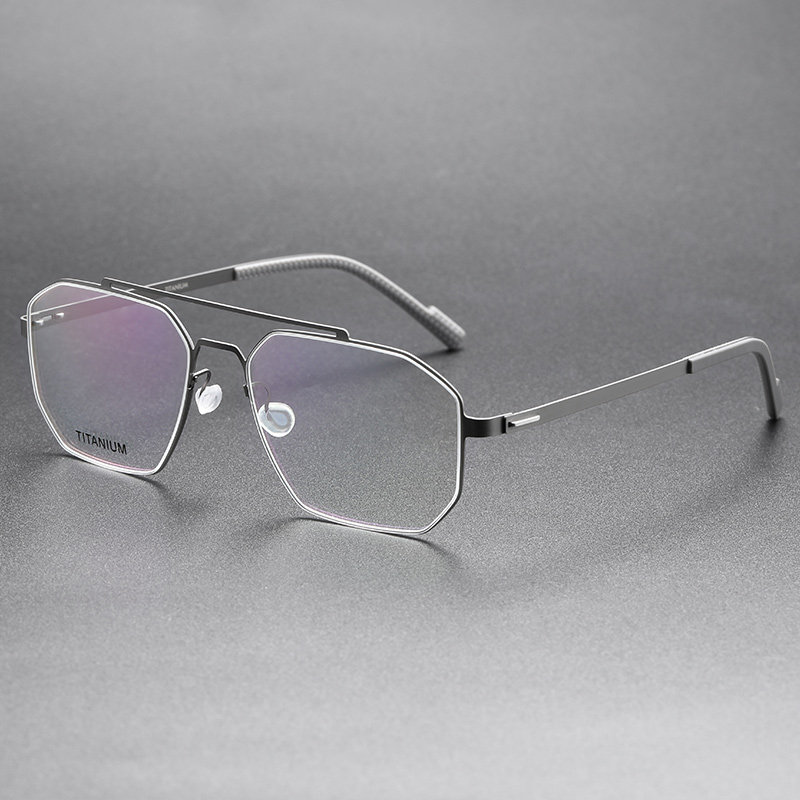 【新品】纯钛无螺丝双梁全框男款近视眼镜框超轻防滑眼镜架防蓝光