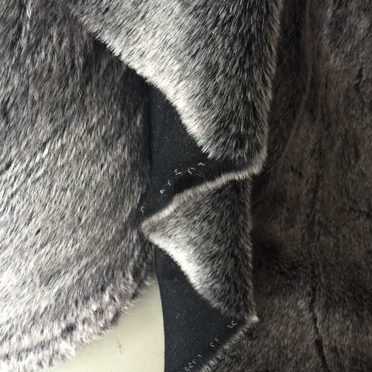 白上霜毛染尖2cm服装毛领毛绒布D料人造毛外套毛领马甲仿皮草面料