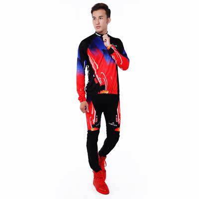 夏季骑行b服套装长袖男女春秋自行车服山地车装备上衣裤子幻世